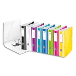 Classeur à levier plastifié Exacompta Active Wow A4 maxi - Dos 8 com couleurs assorties