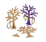 Arbre a bijoux culture club en bois avec support a monter hauteur 19cm coloris naturel