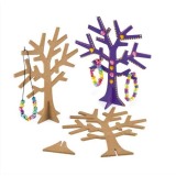 Arbre a bijoux culture club en bois avec support a monter hauteur 19cm coloris naturel