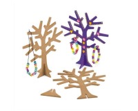 Arbre a bijoux culture club en bois avec support a monter hauteur 19cm coloris naturel