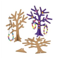 Arbre a bijoux culture club en bois avec support a monter hauteur 19cm coloris naturel