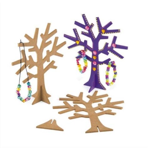 Arbre a bijoux culture club en bois avec support a monter hauteur 19cm coloris naturel