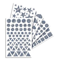 Sachet de 20 feuilles de gommettes holographiques assorties