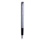 Stylo-plume waterman graduate corps acier chromé section noire