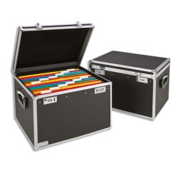 Boîte pour dossiers suspendus, noir/chrome