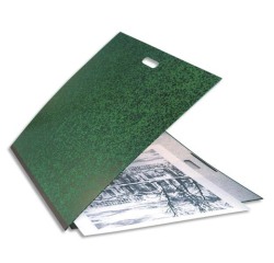 Carton à dessin Annonay avec élastiques et poignée 52x72 cm - Pour format raisin - Vert