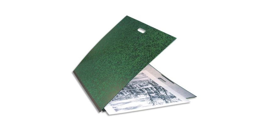 Carton à dessin Annonay avec élastiques et poignée 52x72 cm - Pour format raisin - Vert