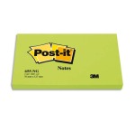 Bloc-notes post-it 655 76x127mm 100f                 repositionnables coloris vert fluo