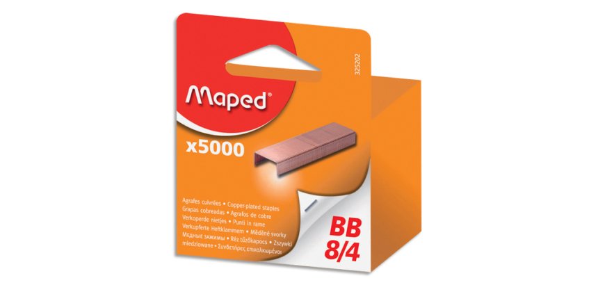 Agrafes BB 8/4, grand paquet, cuivré