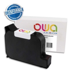 Cartouche compatible machine à affranchir PitneyBowes DM210/390 DE6181.Capacité 2x84ml/2000p