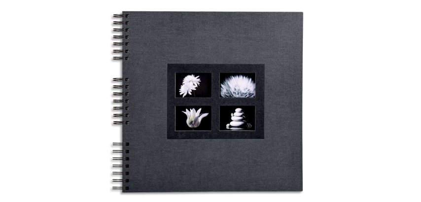 Album photos à spirales 60 pages noires Passion - 32x32 cm