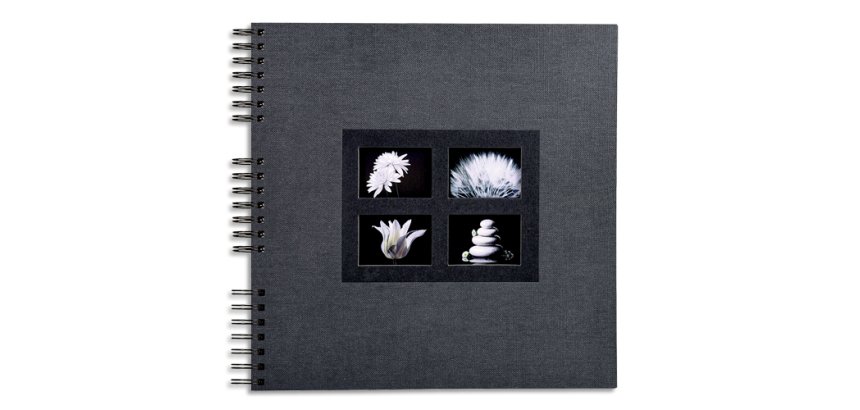 Album photos à spirales 60 pages noires Passion - 32x32 cm