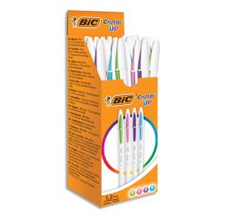 BIC Stylo bille Cristal Up Fashion, assorti, carton de 20