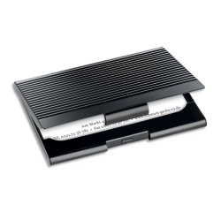 Étui pour cartes de visite, métal, noir mat