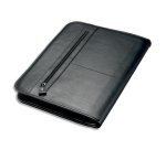 Serviette classeur 'LIMONE', A4, cuir nappa, noir