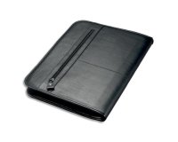 Serviette classeur 'LIMONE', A4, cuir nappa, noir