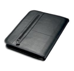 Serviette classeur 'LIMONE', A4, cuir nappa, noir