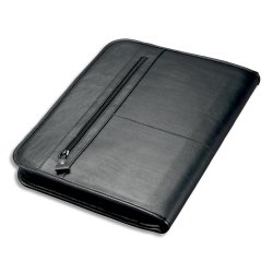 Serviette classeur 'LIMONE', A4, cuir nappa, noir