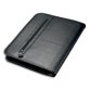 Serviette classeur 'LIMONE', A4, cuir nappa, noir