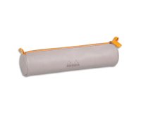 Rhodiarama trousse ronde simili cuir italien 5x21,5 cm - Argent