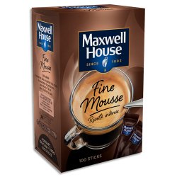 Boîte de 100 Stics de café soluble, fine mousse, emballées individuellement 180g
