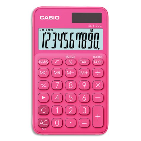 Calculatrice de poche 10 chiffres Rouge/Rose (Fuchsia) SL-310UC-RD-S-EC