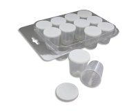 Lot de pots o'color gradues hermetiques 30 ml 12 unites   et 1 suppport