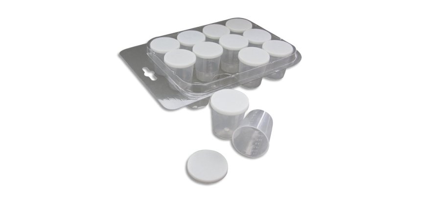 Lot de pots o'color gradues hermetiques 30 ml 12 unites   et 1 suppport