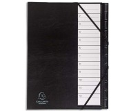 Trieur rigide Exacompta Ordonator numérique 12 divisiosn noir