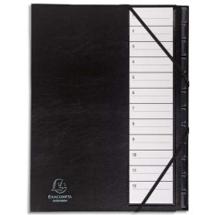 Trieur rigide Exacompta Ordonator numérique 12 divisiosn noir