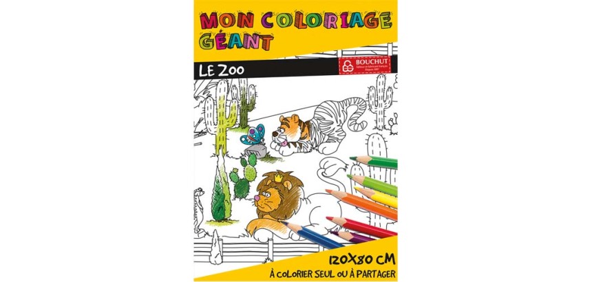 Coloriage geant bouchut le zoo 120x80cm papier 150g      impression noir