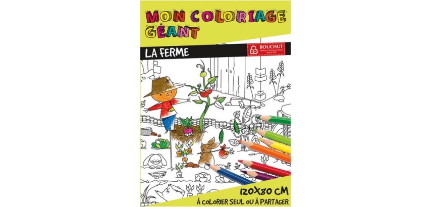 Coloriage geant bouchut la ferme 120x80cm papier 150g    impression noir