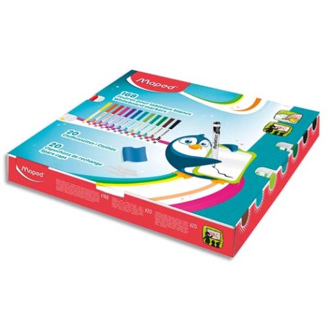 Schoopack FEAS Marker peps : 168 feutres + chiffonettes + capuchons de rechange. 12 couleurs