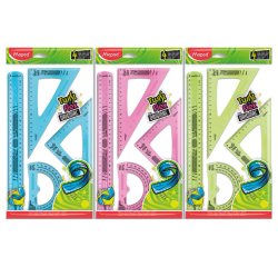 Kit de géometrie Twist'n Flex, 4 pièces, assorti