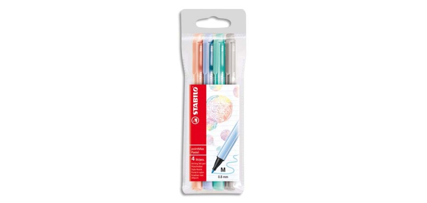 Stylo-feutre pointMax, étui plastique de 4, Pastell