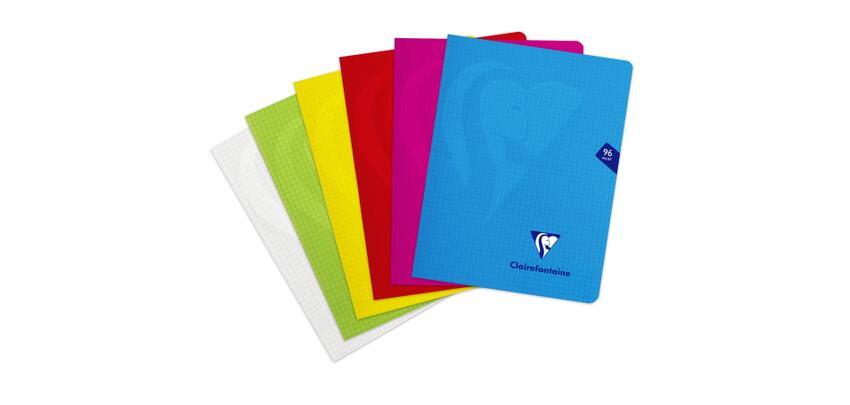 Cahier piqué Mimesys 17x22cm 96 pages petits carreaux couverture polypropylène Couleur aléatoire - Assortis