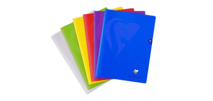 Cahier piqué Mimesys 24x32cm 96 pages petits carreaux couverture polypropylène Couleur aléatoire - Assortis