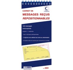Carnet de messages reçus, 120 messages repositionnables