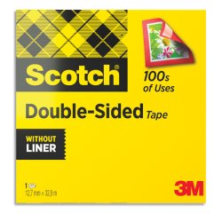 Cinta adhesiva Scotch doble cara 12 mm transparente - Ancho 12 mm x largo 32,9 m