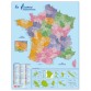 Carte France Administrative, Routière et Dom-Tom murale- pelliculée 66x84,5cm - 4 œillets pour susp.