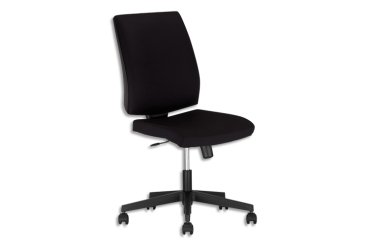 Siège Square dossier et assise en tissu Noir, à mécanisme synchrone, sans accoudoirs