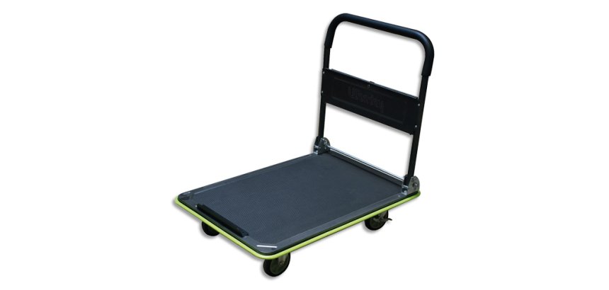 Chariot à plate-forme en acier, charge: 300 kg, noir/