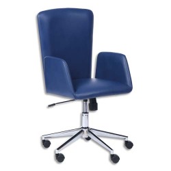 Fauteuil Windsor en polyuréthane Bleu, à mécanisme synchrone, accoudoirs fixes intégrés