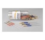 Boite mixte o'color pinceau poils poney et brosses soie   porc virole aluminium manche  plastique grip 36 unites