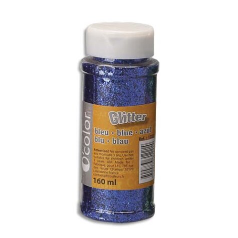 Pot de paillettes scintillantes 160ml couleur Bleu