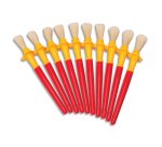 Grosse brosse o'color ronde soie porc manche plastique    avec collerette anti-roll lot 10 unites