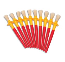 Grosse brosse o'color ronde soie porc manche plastique    avec collerette anti-roll lot 10 unites