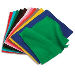 Feutrine o'color non adhesive 23x30cm 1mm coloris assortis  lot de 12 coupons
