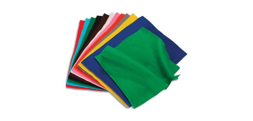 Feutrine o'color non adhesive 23x30cm 1mm coloris assortis  lot de 12 coupons