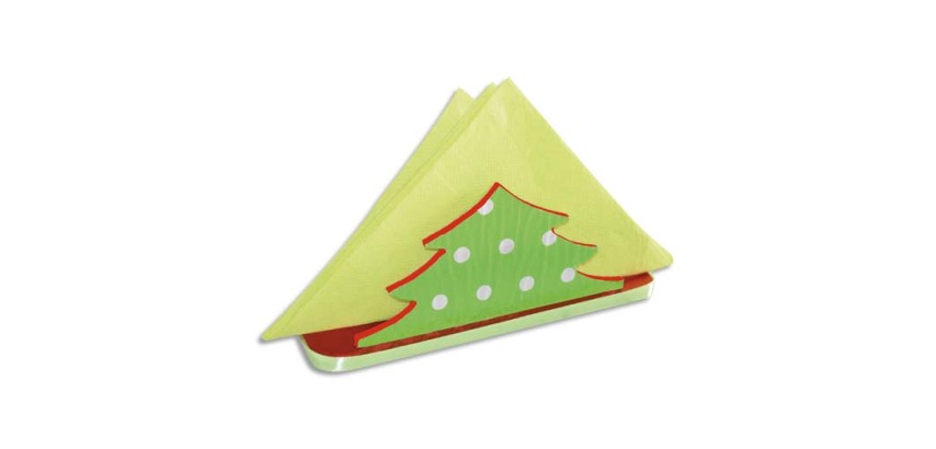 Porte-serviettes culture club à décorer forme sapin mdf 16x5x6cm